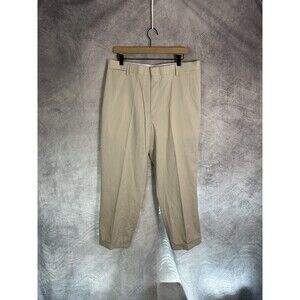 NWT Men's O'Connell's Plain Front Khaki Cotton Gabardine Trousers Pants-36R